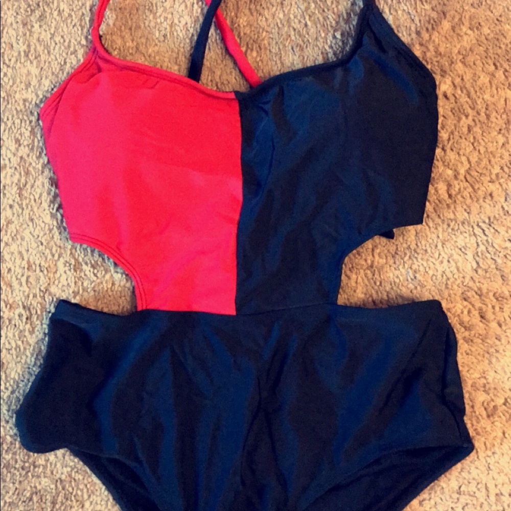 One piece Harley Quinn bathing suits.